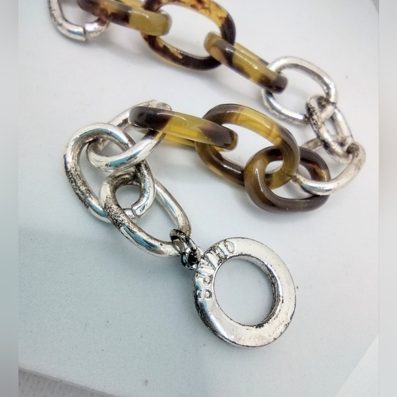 Fashion Chain Link Signed Champs Two Toned Bracelet - Picture 4 of 6